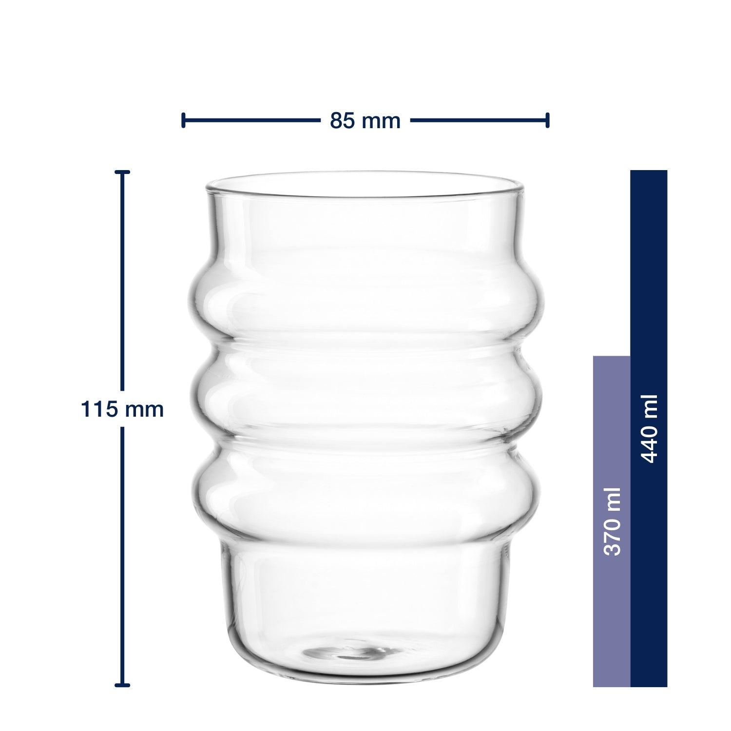LEONARDO Trinkglas – 2er Set, 440 ml, Ø 7,4 cm, Borosilikatglas, Transparent, spülmaschinenfest