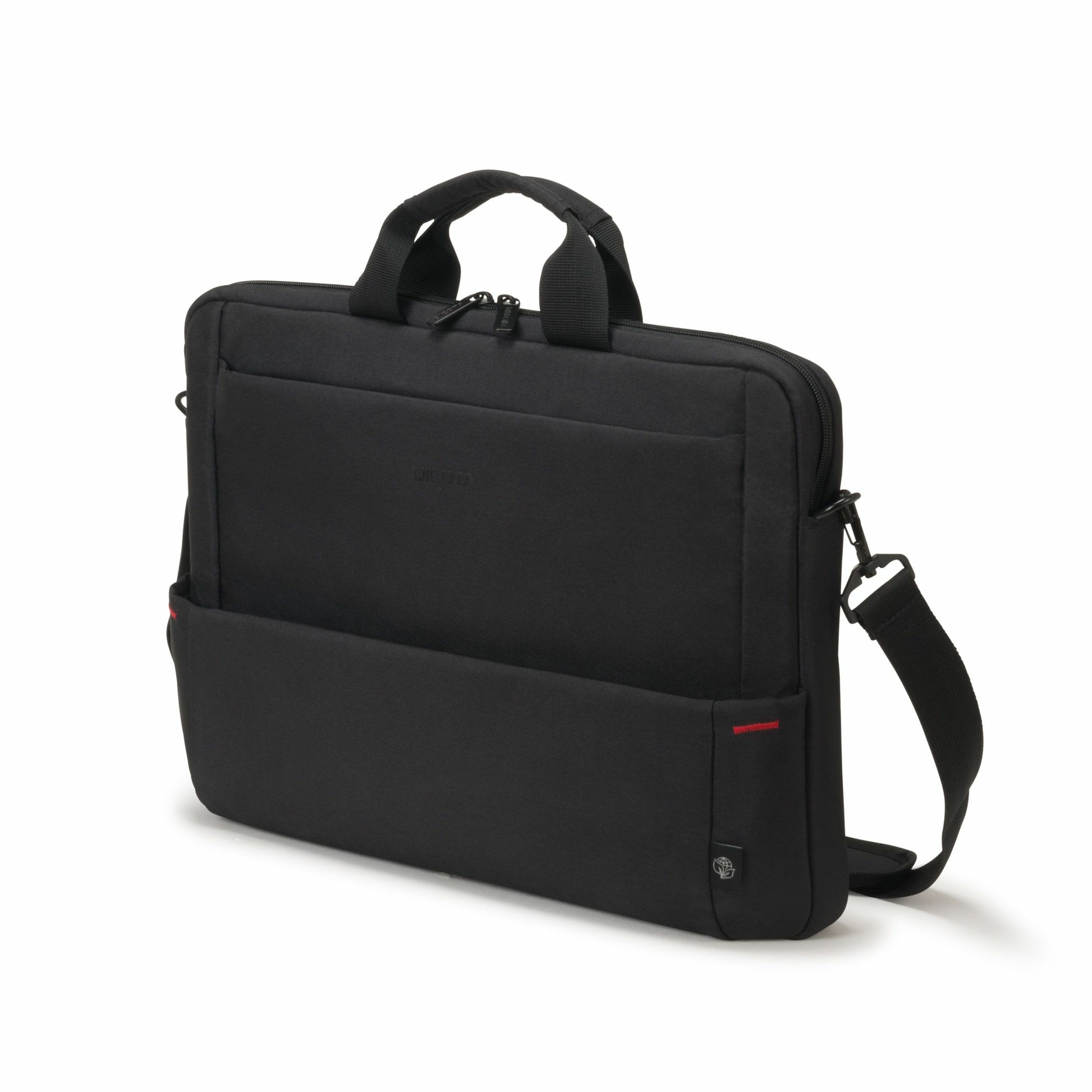 DICOTA Eco Slim Case Plus BASE Notebook-Tasche bis 15,6" – Trolley-Band, abnehmbarer Schultergurt – Schwarz