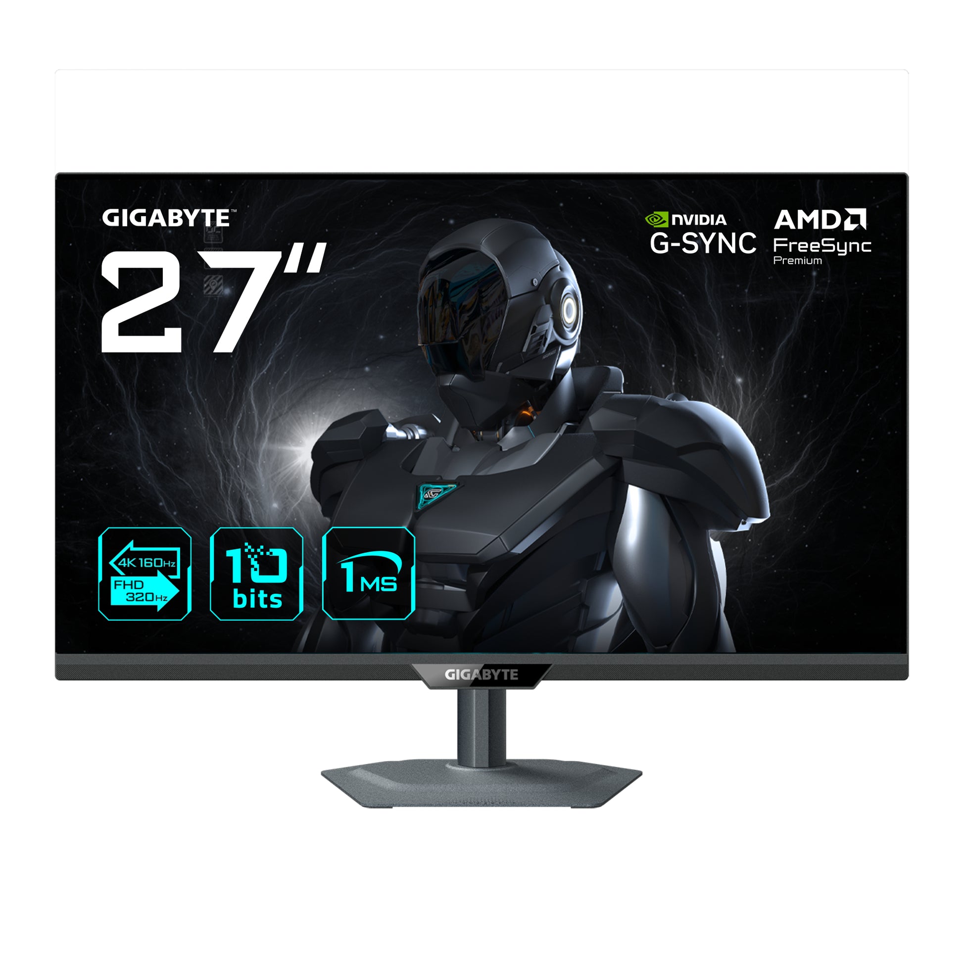 GIGABYTE G27UP – 27", 3840 × 2160 (4K), IPS, 160 Hz, USB-C 15 W, DisplayHDR 400