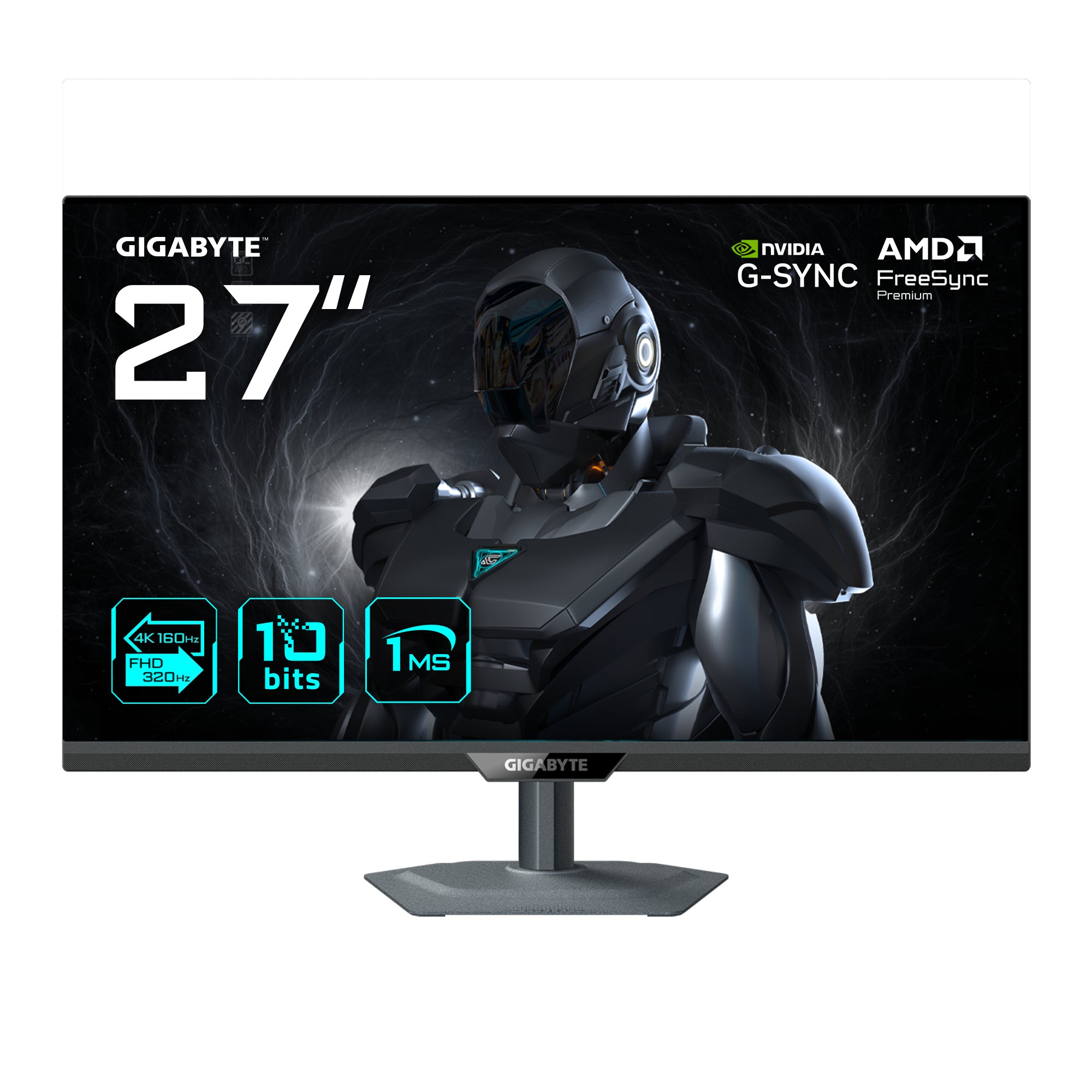 GIGABYTE G27UP – 27", 3840 × 2160 (4K), IPS, 160 Hz, USB-C 15 W, DisplayHDR 400