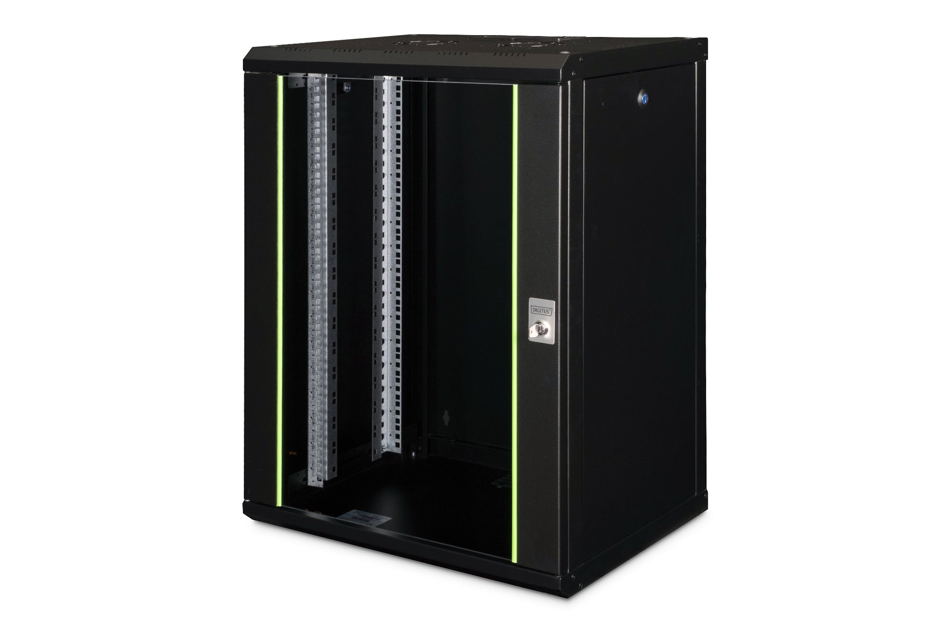 Digitus Unique – 19" Wandverteiler 16U, IP20, abschliessbar, 600 × 450 × 820 mm, schwarz, Stahl