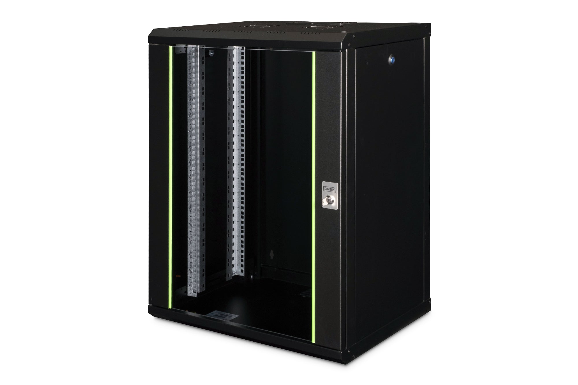 Digitus Unique – 19" Wandverteiler 16U, IP20, abschliessbar, 600 × 450 × 820 mm, schwarz, Stahl