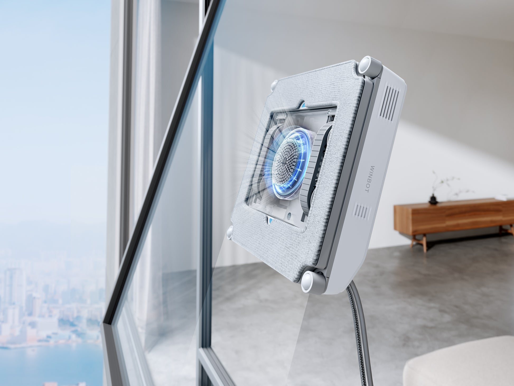 Ecovacs Fensterputzroboter – Grau, für Fenster