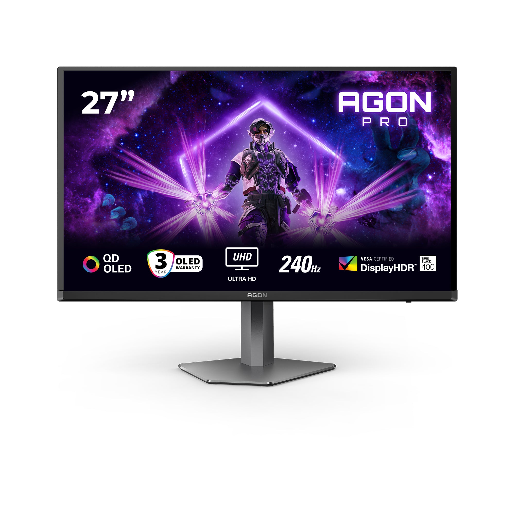 AOC AG276UZD – Monitor, 26,5", 3840 × 2160 (UHD 4K), OLED, 240 Hz, Schwarz