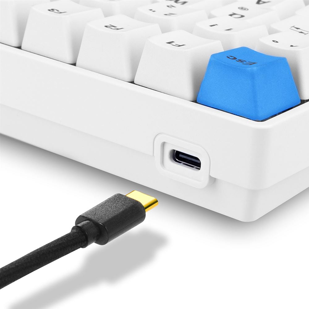 Sharkoon SKILLER SGK50 S3 PBT – Gaming-Tastatur 75% – Mechanisch, RGB – USB-C – QWERTZ (DE) – Weiss