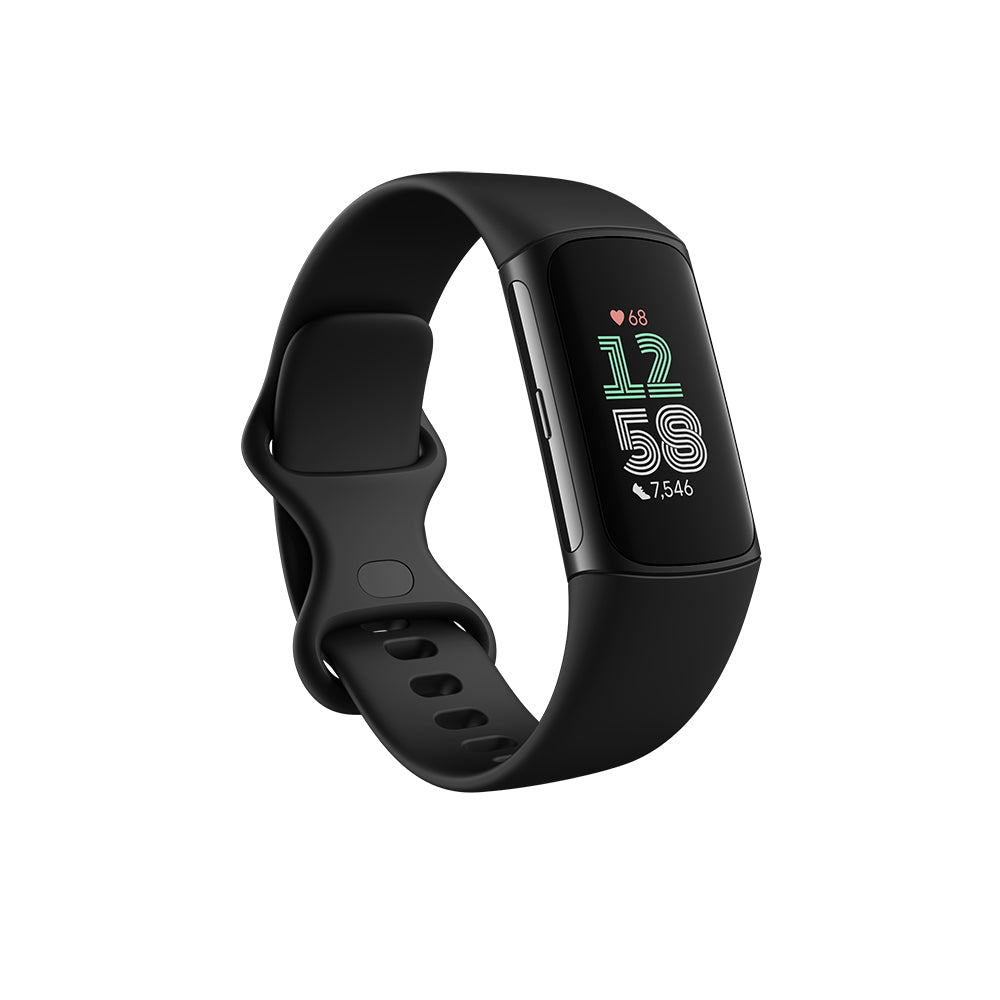 Fitbit Charge 6 – Smartwatch – 18,5 mm, GPS, AMOLED, 5 ATM, Schwarz, S/L, Sportarmband