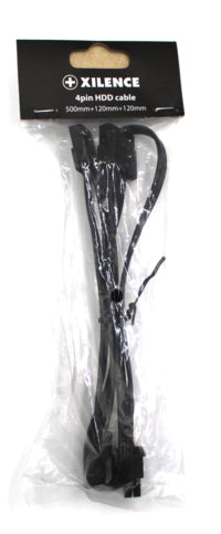 Xilence Molex 4-poliges Stromkabel – Molex 4-polige Buchse–Buchse, 0,74 m, Schwarz