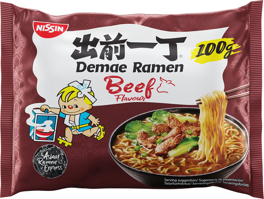 Nissin Food Nissin Demae Ramen Instantnudeln Rind – 10×100 g