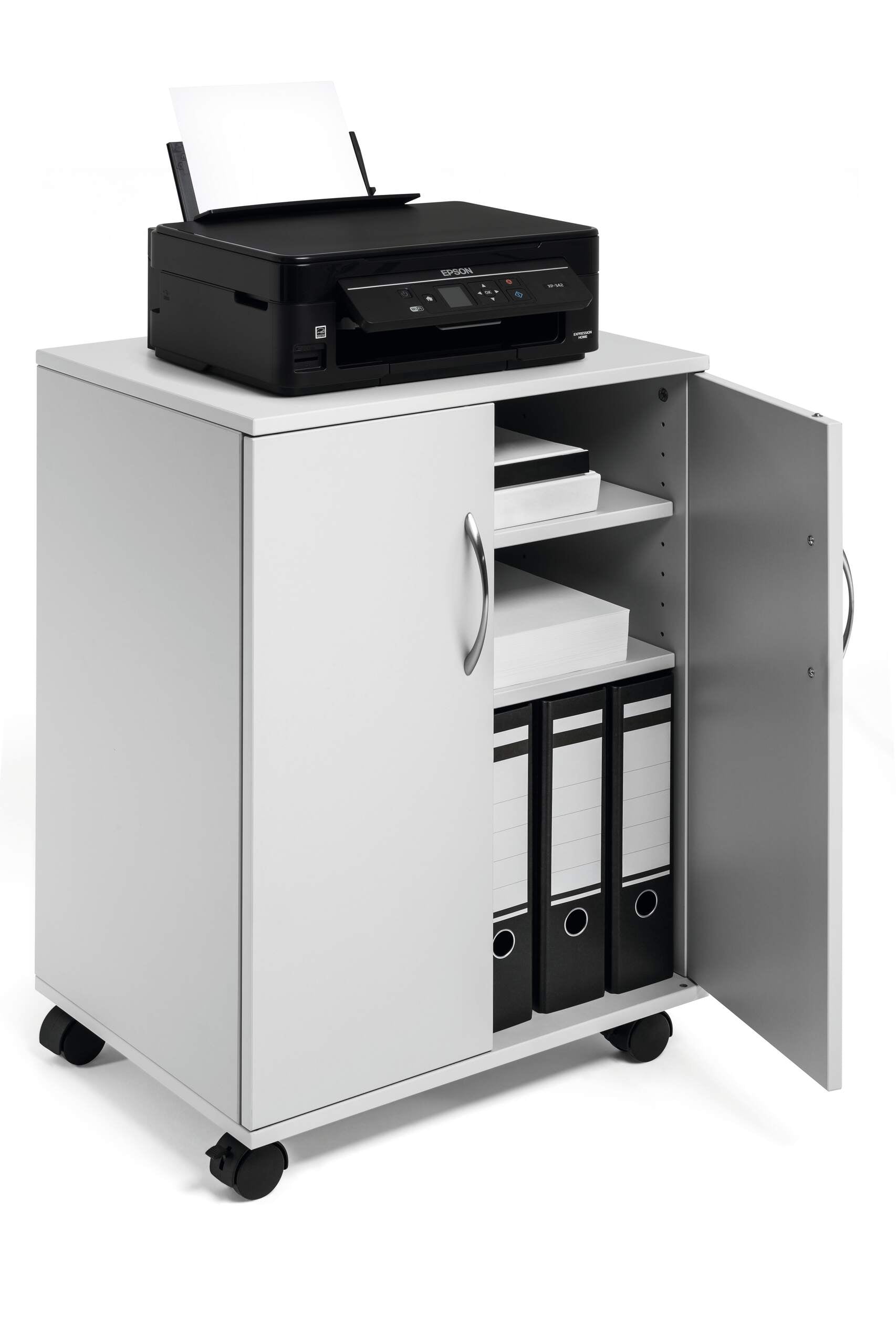 Durable Multifunktionswagen – Spanplatte, Lichtgrau, 52,8 × 73,7 × 40 cm