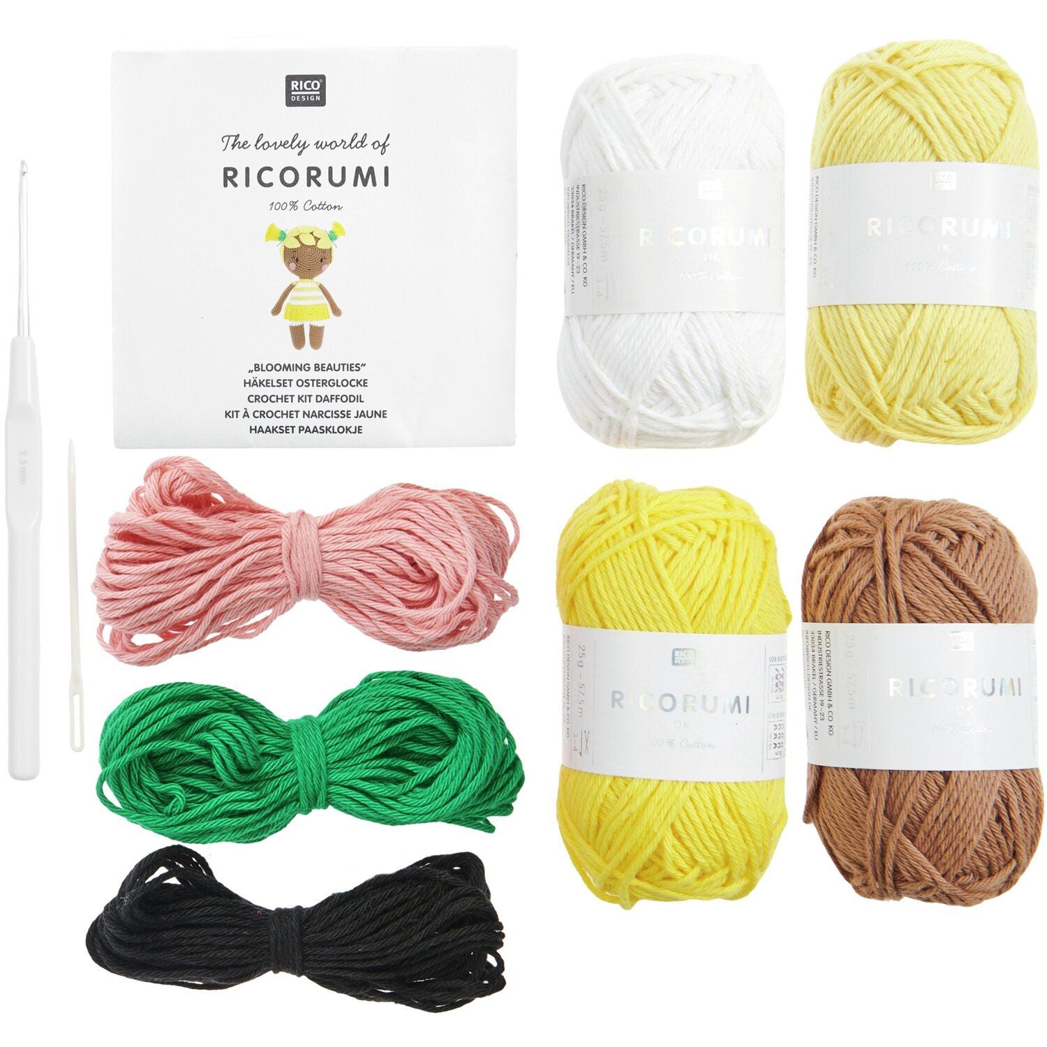 Rico Design Ricorumi Häkelset Blooming Beauties – Mehrfarbig, 9 Stk.