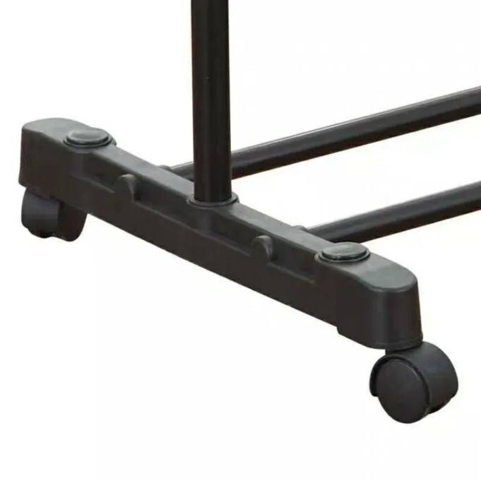 Relaxdays Garderobenständer (mit Rollen) – Metall – Schwarz/Silber – 1'580 mm