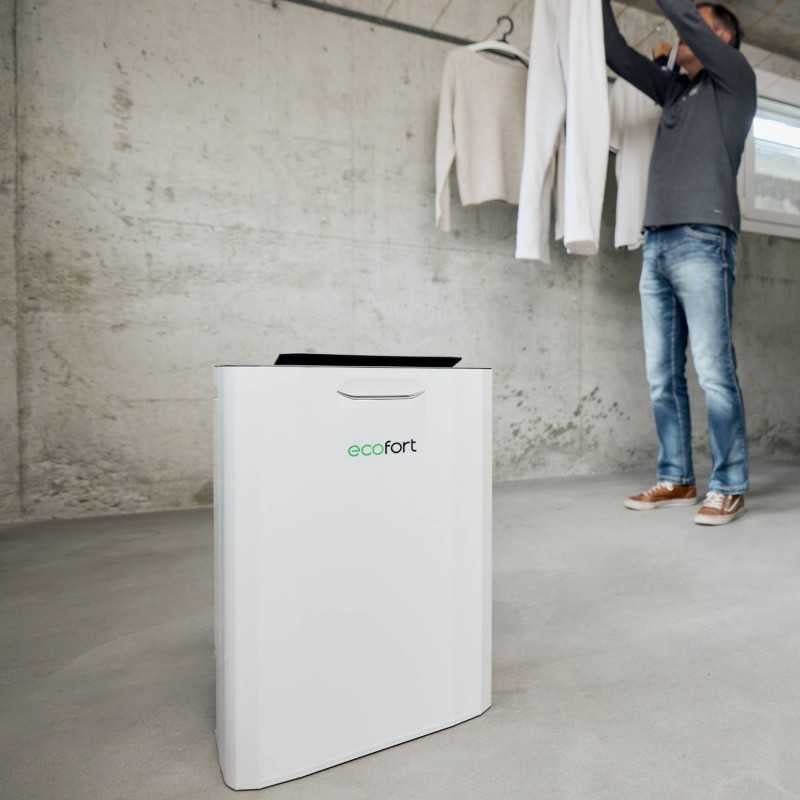 Ecofort Luftentfeuchter ecoQ 9L – 9 L/24 h, bis 50m², Tank 5 l, Hygrostat