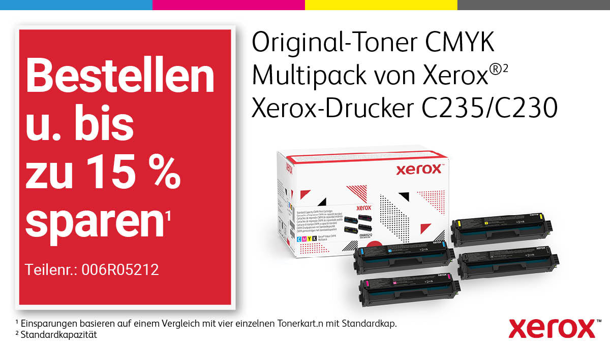Xerox Toner-Multipack 006R05212 – BK/C/M/Y, 1500 Seiten – für Xerox C230/C235