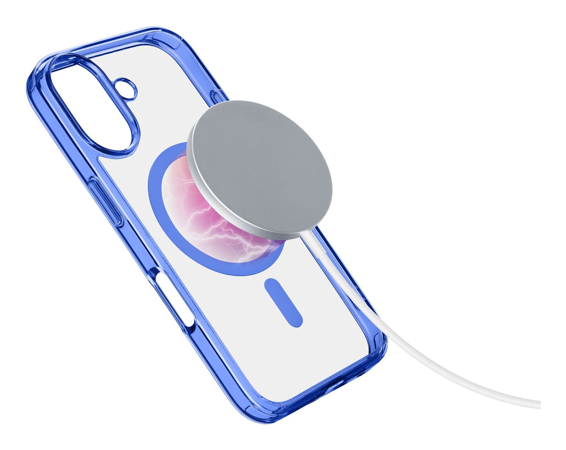 Cellularline Backcover – für Apple iPhone 16 Plus – transparent/blau – MagSafe-kompatibel