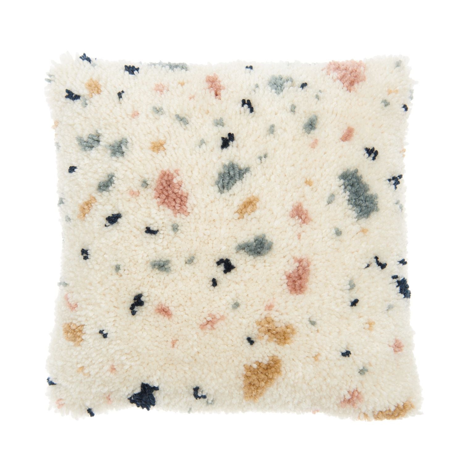 Rico Design Hooki Hooki – Knüpfset Kissen Terrazzo – 40 × 40 cm – ab 8 Jahren