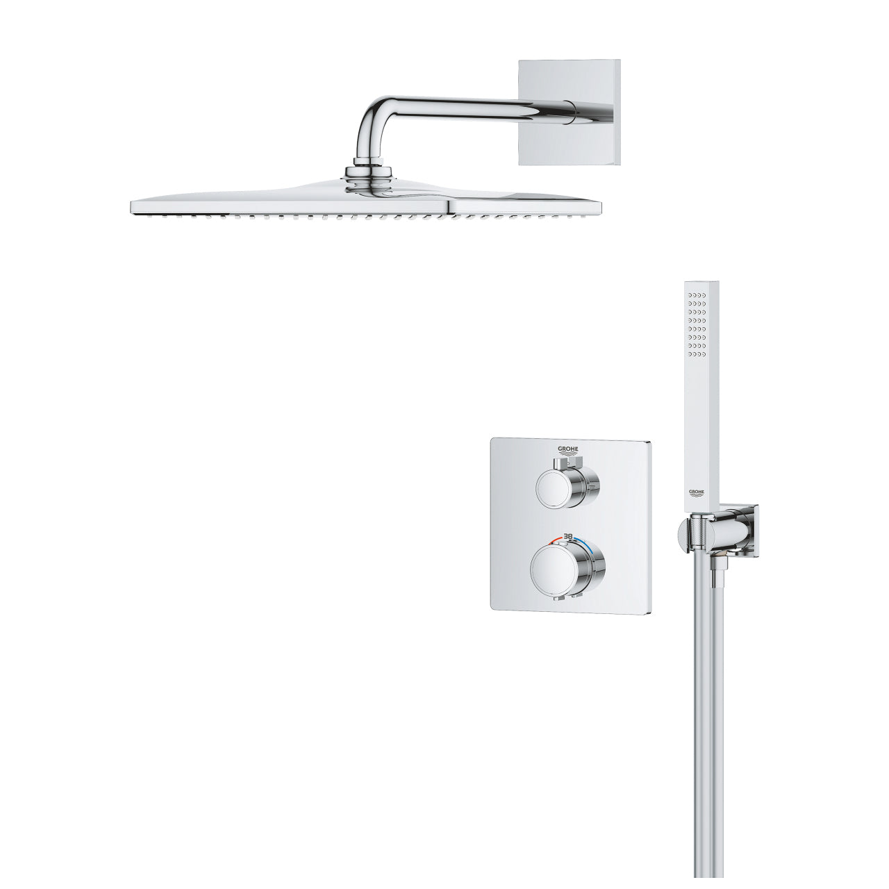 GROHE Badebatterie (Unterputz) Vitalio – 31 cm, Kunststoff, Chrom
