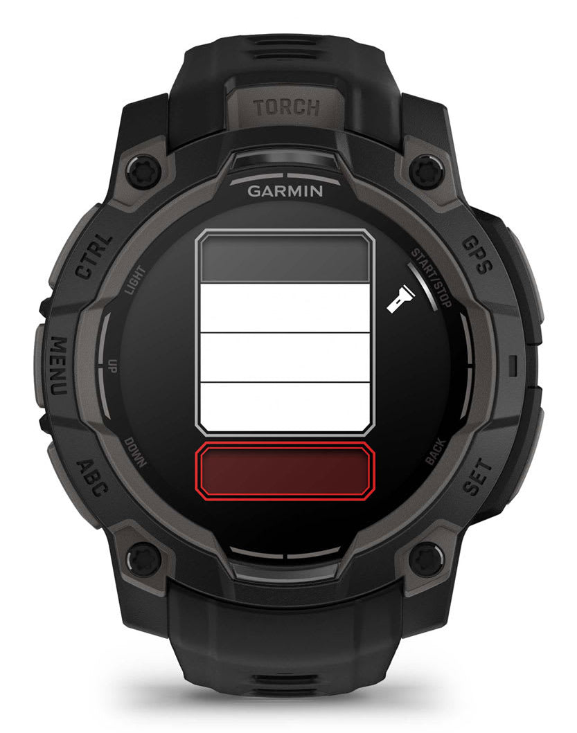 Garmin Instinct 3 – GPS-Smartwatch – 45 mm, 1,2" AMOLED, NFC, 10 ATM, Schwarz, Silikonband