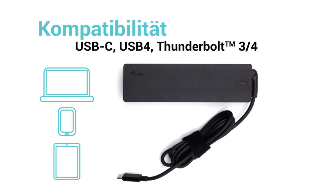 i-tec Universal Ladegerät USB-Ladegerät 100 W – USB-C×1 – PD 3.0, EU-Stecker (Typ C) – Schwarz