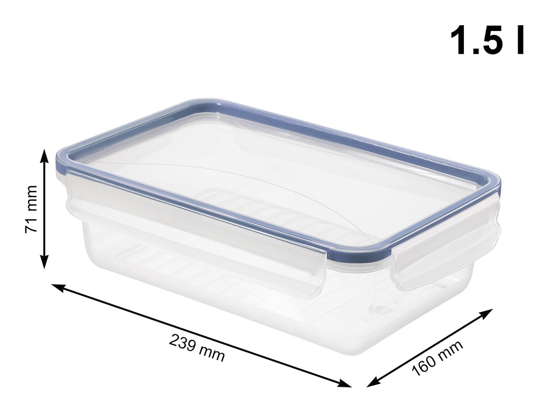 Rotho Kühlschrankdose Clic & Lock – 1,5 l – rechteckig – 23,9 × 7,1 × 16 cm – PP – transparent