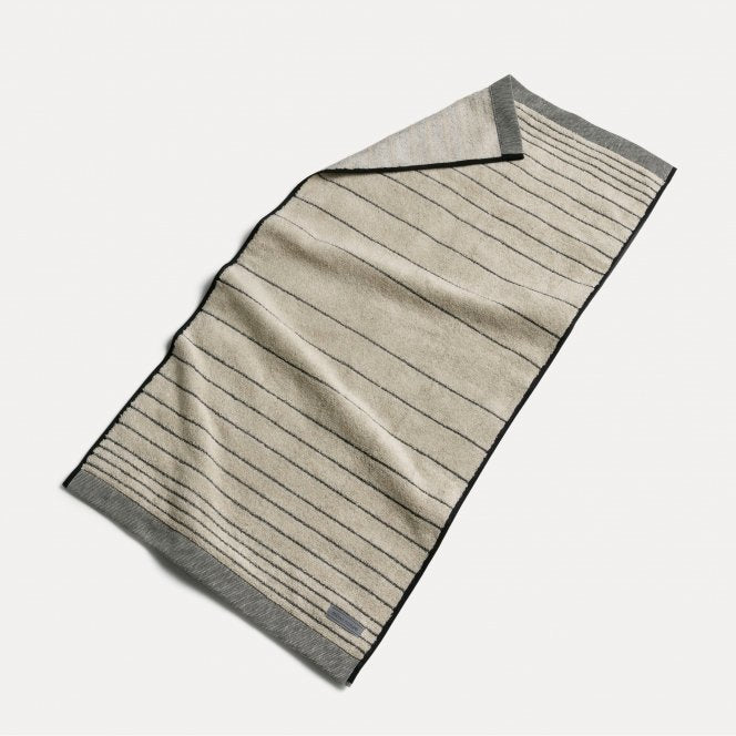 Möve Duschtuch Eden Querstreifen – 80 × 150 cm, 80% Baumwolle/20% Leinen, gemustert