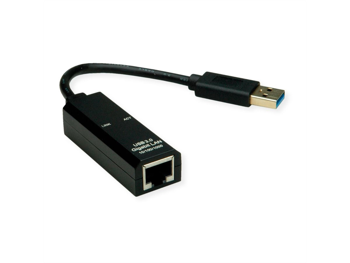 VALUE Netzwerkadapter USB-A zu RJ-45 – 1 Gbit/s, USB 3.2 Gen 1 (5 Gbit/s), stromversorgt über USB