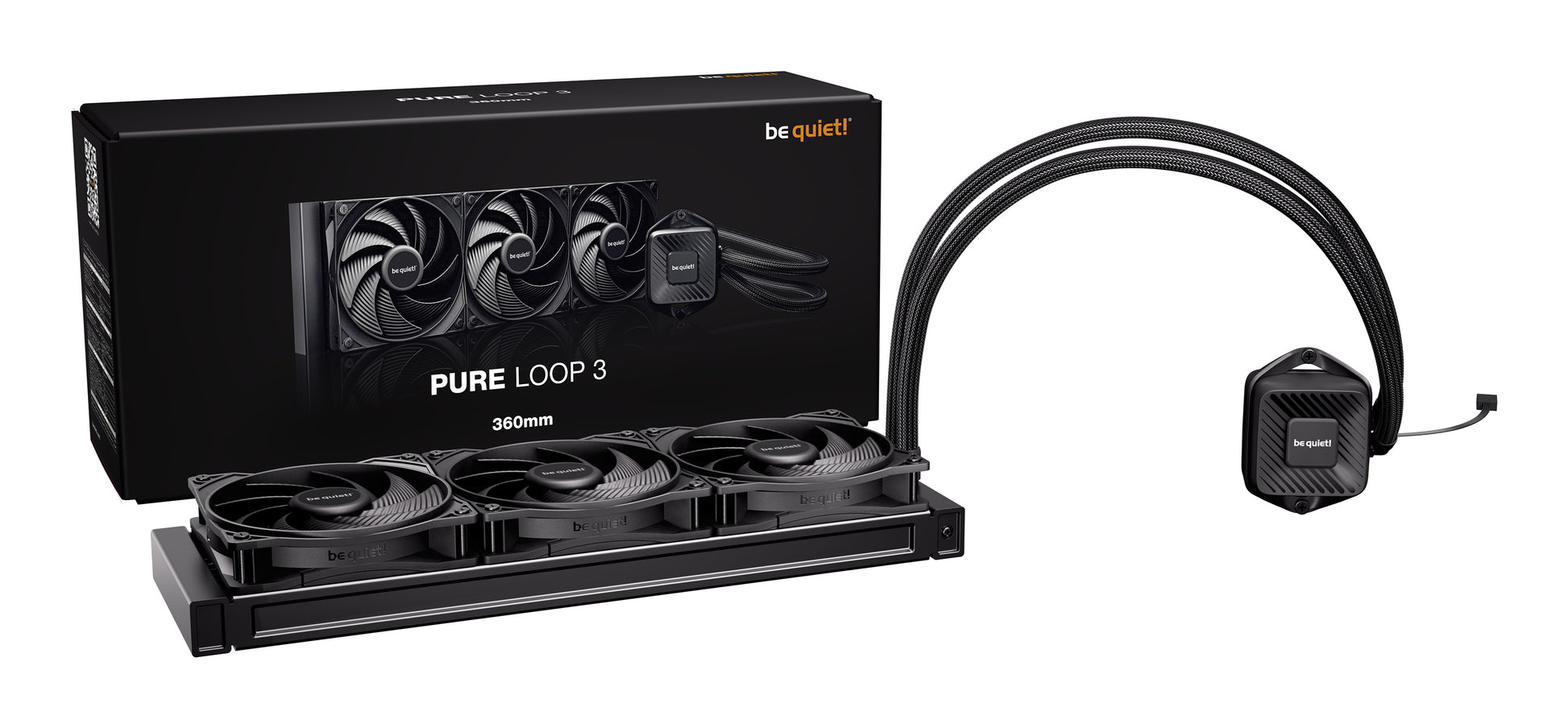 be quiet! be quiet PURE LOOP 3 – All-in-One Flüssigkeitskühler – 360 mm, 3×120 mm Lüfter, 101,2 m³/h, Schwarz