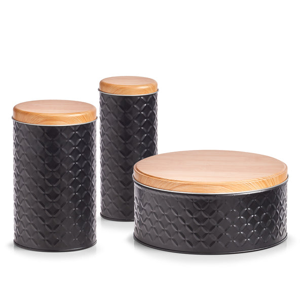 Zeller Present Vorratsdose 2 l, Ø 20 × 9,3 cm, Metall, schwarz