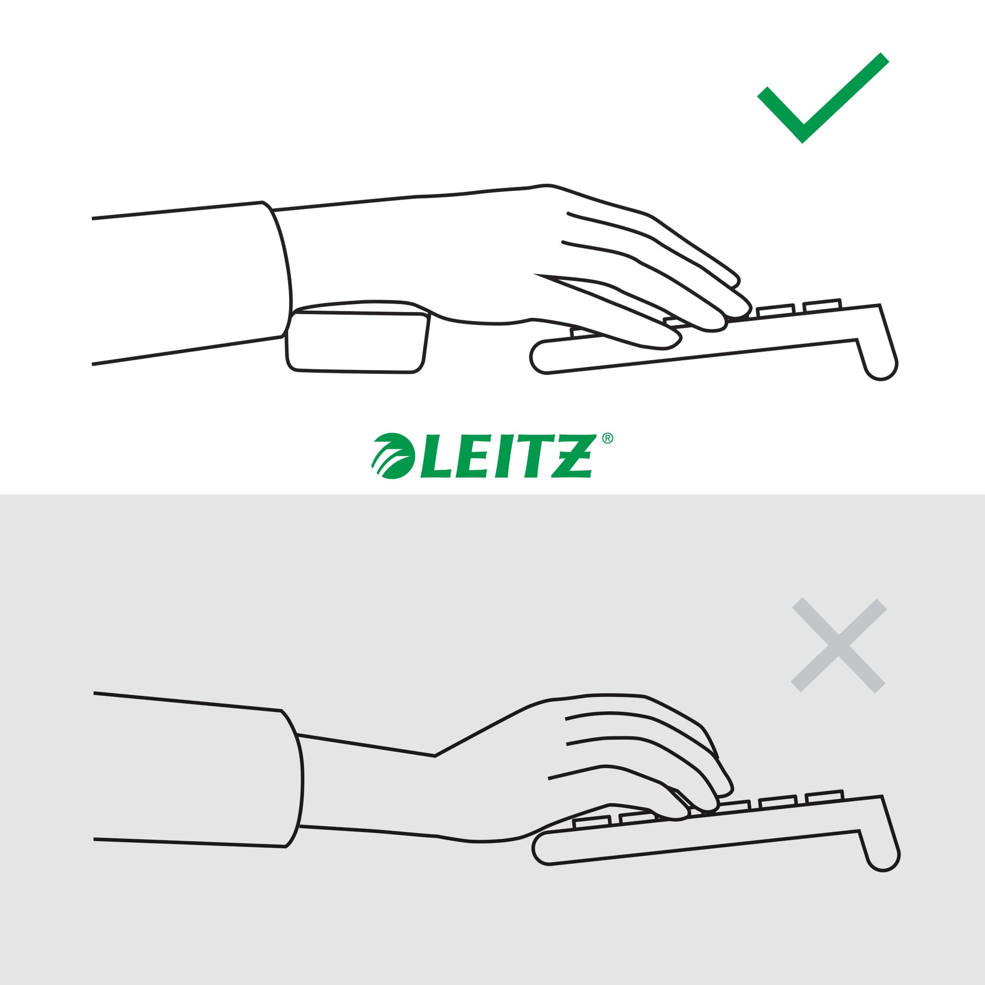 Leitz Ergo – Handgelenkauflage für Tastatur – Schaum – Dunkelgrau – 437 × 71 mm – rutschfest