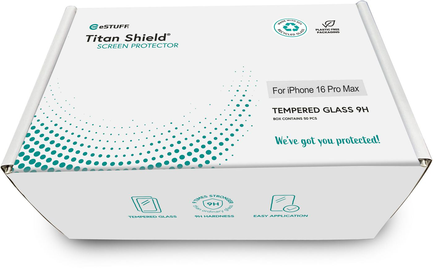 eSTUFF Backcover INFINITE (GRS) – für Apple iPhone 16 Pro – Gehärtetes Glas