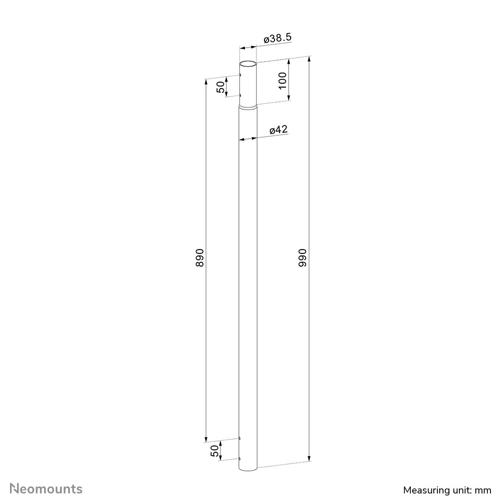 Neomounts ACL25-500BL – Montage-Zubehör Erweiterungsspalte, 89 cm, schwarz, für CL25-540BL1, CL25-550BL1