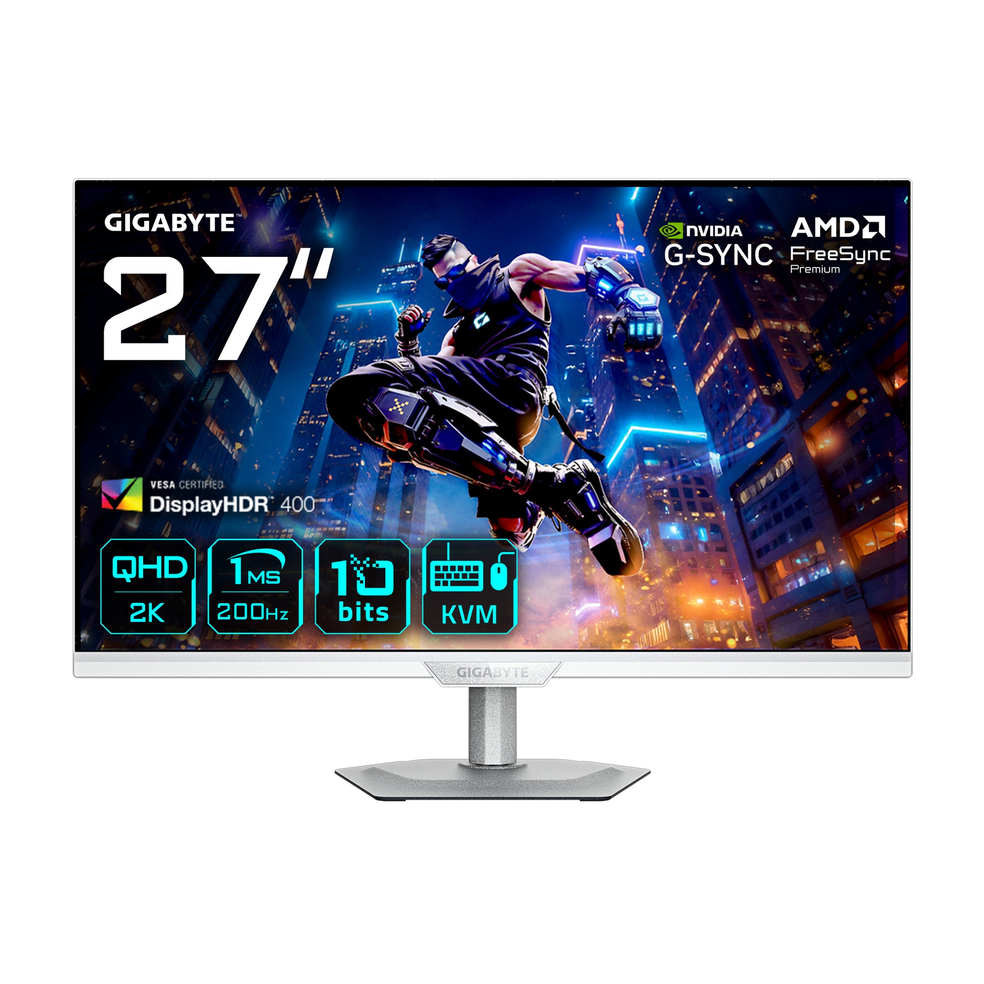 GIGABYTE M27Q2 QD ICE – 27", 2560 × 1440 (WQHD), IPS, 200 Hz, USB-C 18 W, DisplayHDR 400