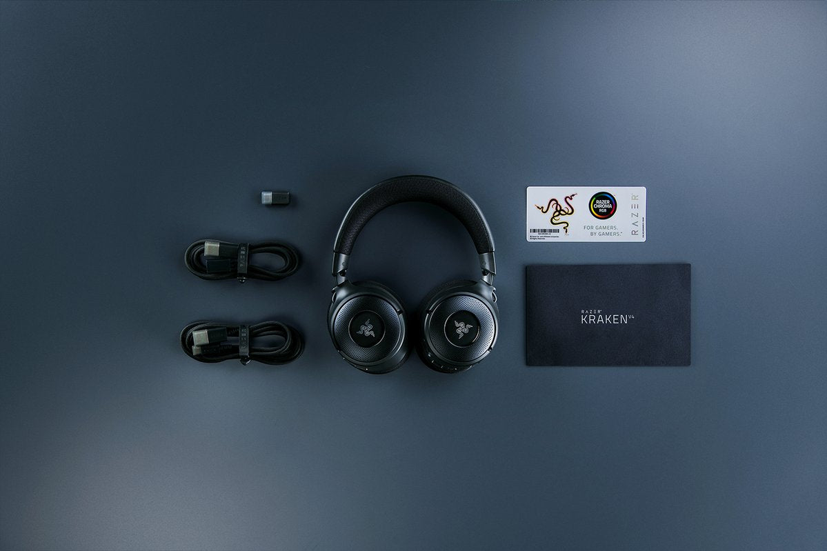 Razer Kraken V4 – Over-Ear Gaming-Headset – Bluetooth 5,3, USB-A, 7,1 Surround – Schwarz – bis 70 h