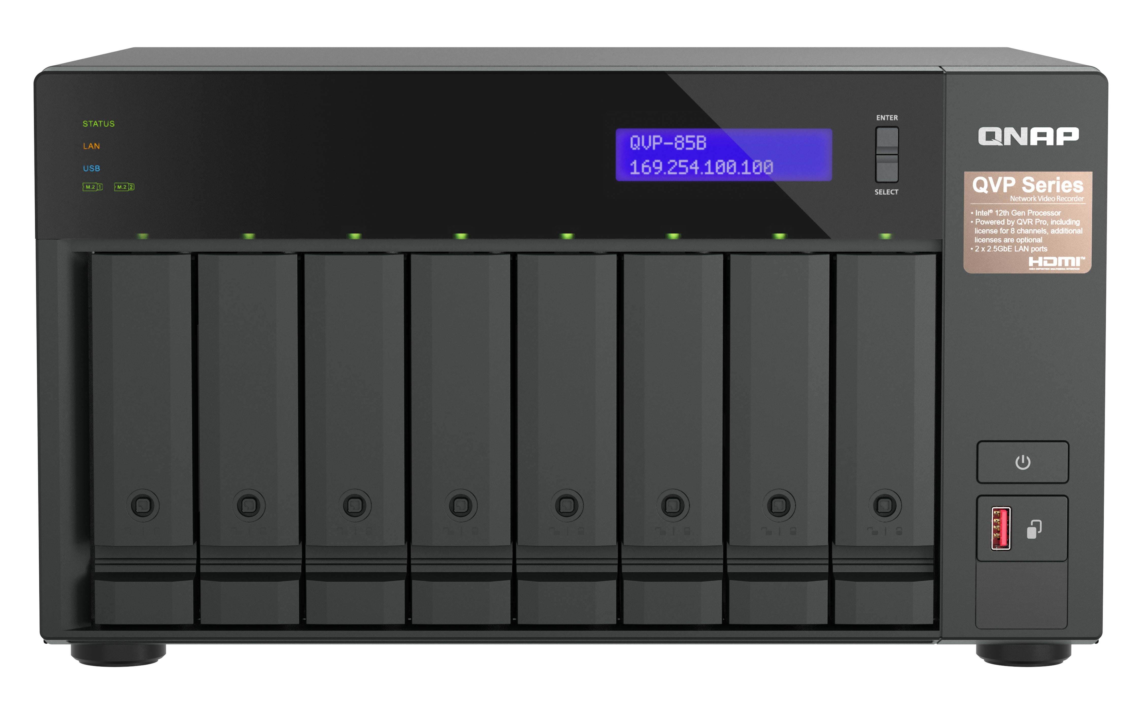 QNAP QVP-85B Allgemeines Speichergerät – 8 Kanäle, 8 Einschübe