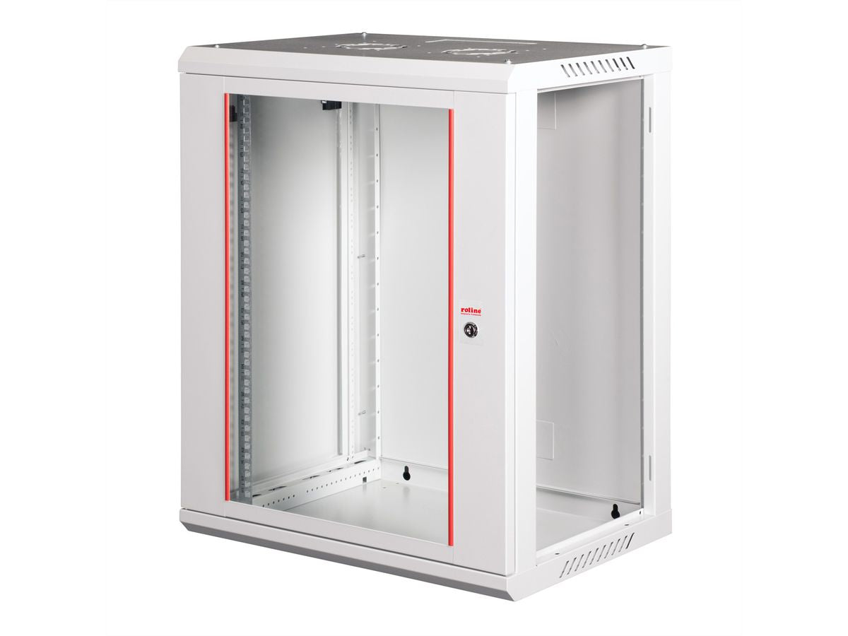 ROLINE Basic Plus – 19" Wandverteiler 18U, IP20, abschliessbar, 600 × 450 × 912 mm, lichtgrau, Stahl