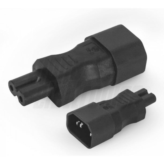 Alpha Elettronica Netzadapter C7 zu C14 – Gerade, Schwarz, CE