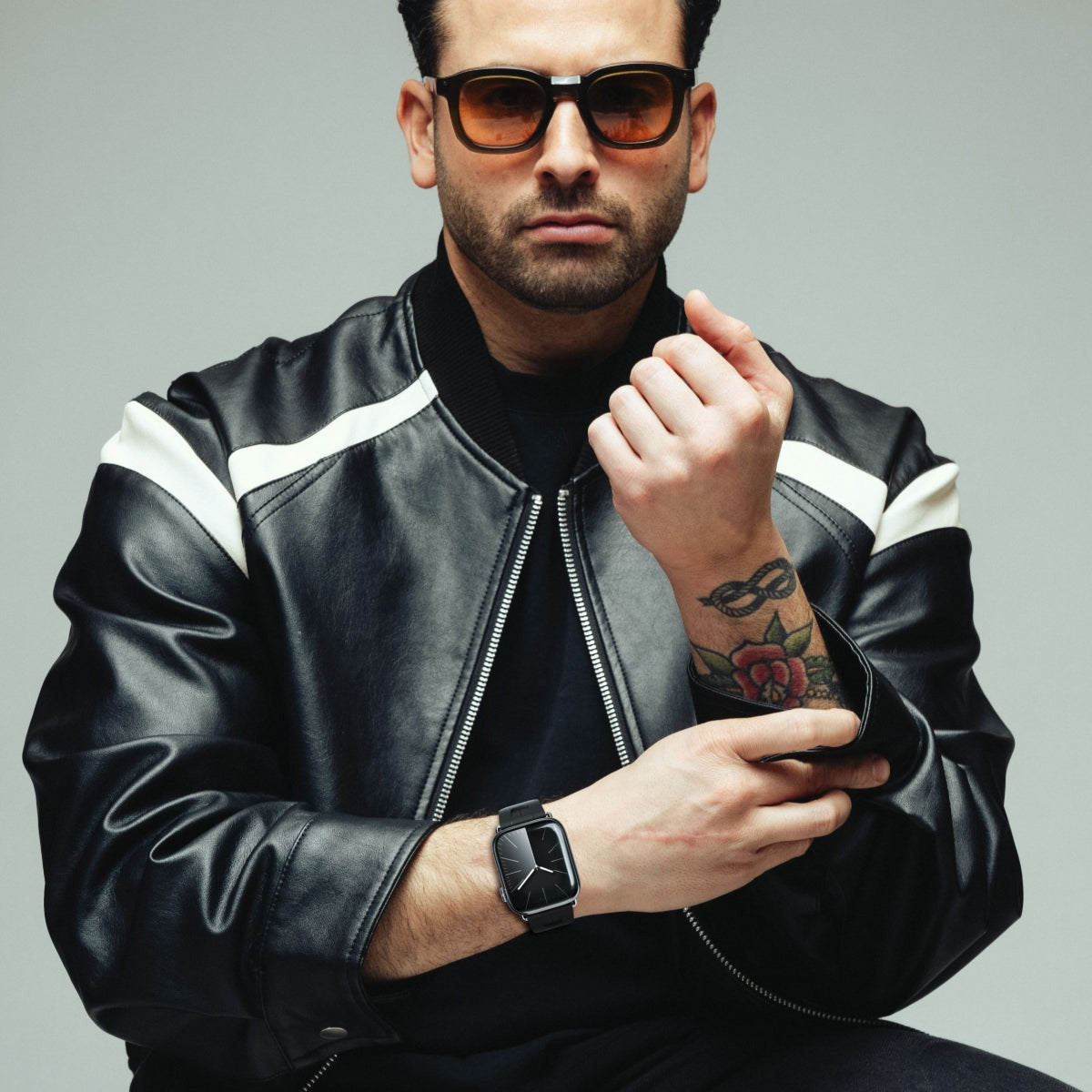 Vonmählen A. R. Exclusive Band – Silikon-Band, Schwarz, für Apple Watch 40/41/42 mm