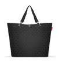 Reisenthel Stofftasche, Polyester, Motiv Glossy Dots Schwarz, 680×455×200 mm
