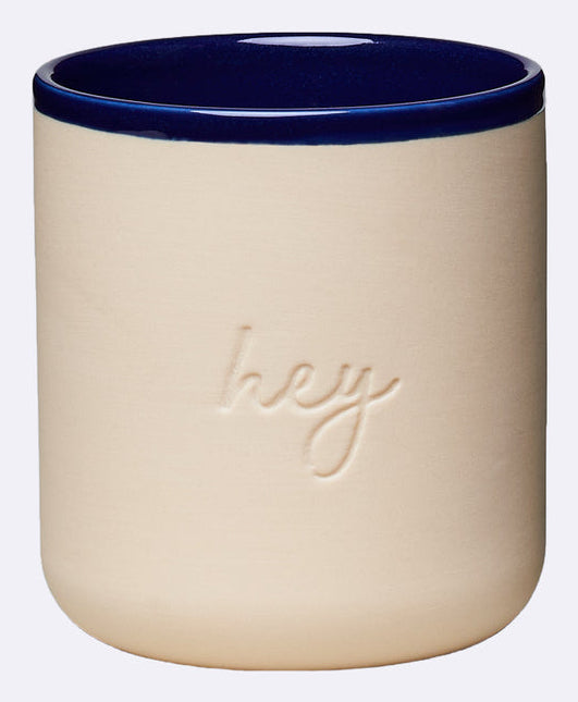 Chic-mic Teetasse Good Mood – 380 ml, Porzellan, Dunkelblau, spülmaschinenfest, mikrowellengeeignet