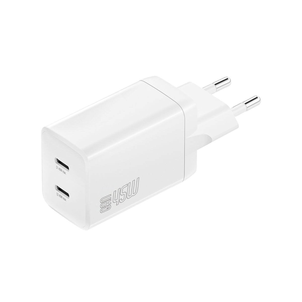 4smarts PDPlug Dual Ladegerät – 45 W, 2× USB-C, PD, QC, GaN – für USB-C-Geräte