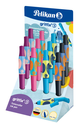 Pelikan griffix – Tintenroller-Set, 0,5 mm, blau, 12er Display, für Rechtshänder