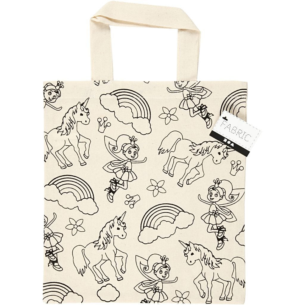 Creativ Company Stofftasche, Baumwolle, Einhorn-Motiv, 275×135×300 mm