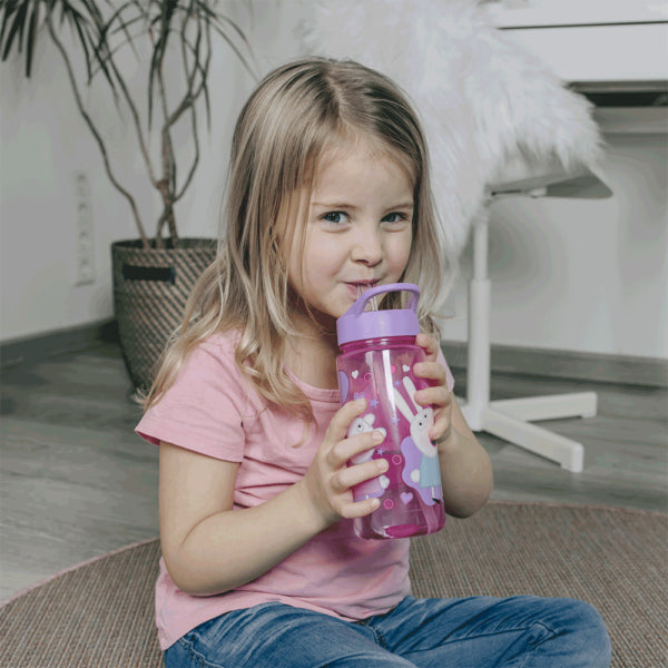 Scooli Kindertrinkflasche 500 ml – mit Strohhalm, Kunststoff, Peppa Pig