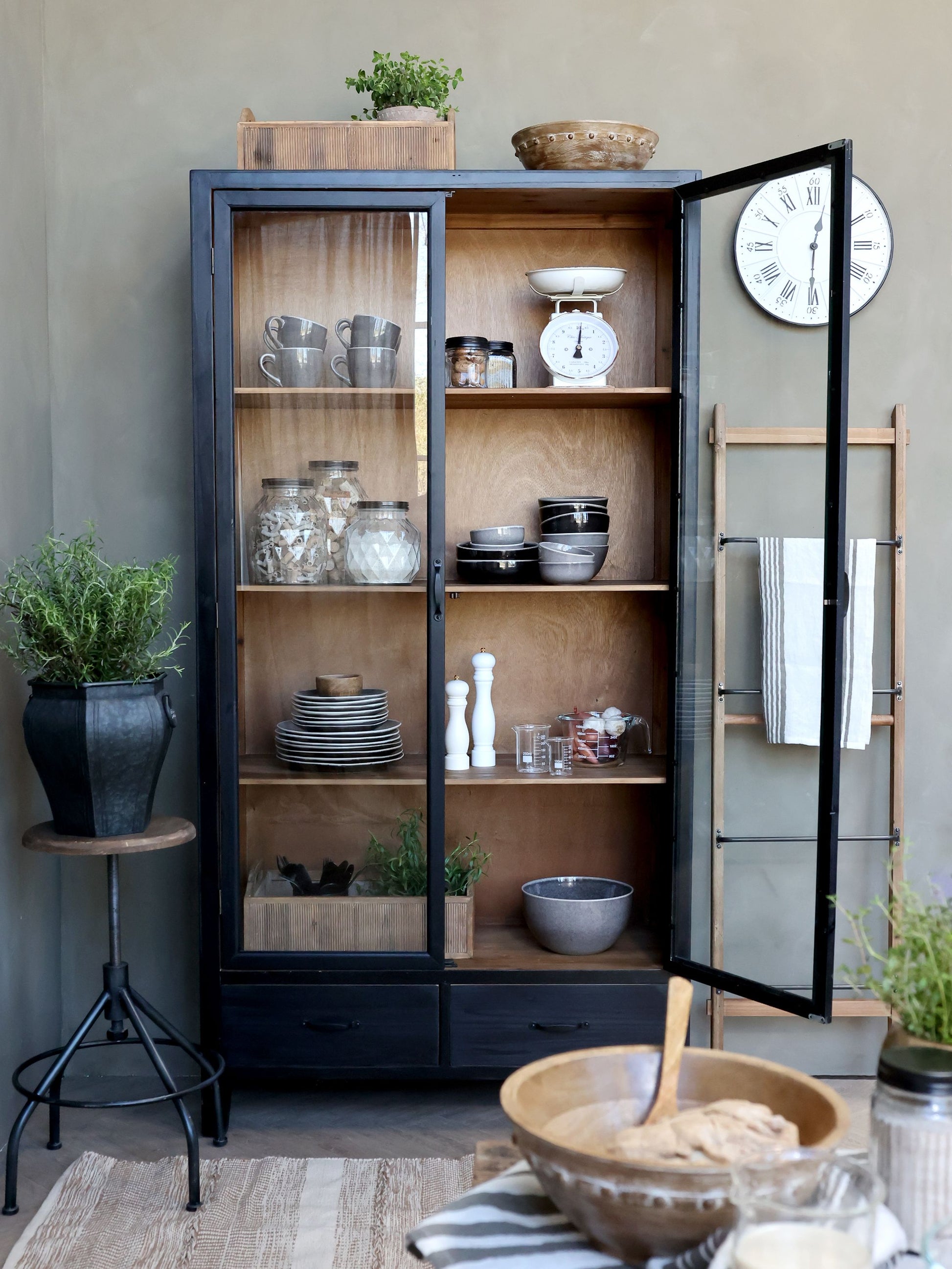 Chic Antique Salz-/Pfeffermühle 26 cm, Bambus, Keramikmahlwerk, Creme