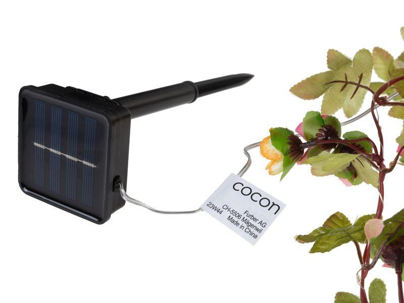 COCON Lichterkette F01850 1er-Set – 10 m, Warmweiss, Solarbetrieb, Starterset, Weiss