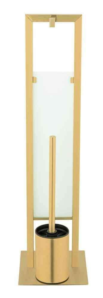 WENKO WC-Bürstenset – Edelstahl, Glas, Gold, bodenstehend, Kopf austauschbar