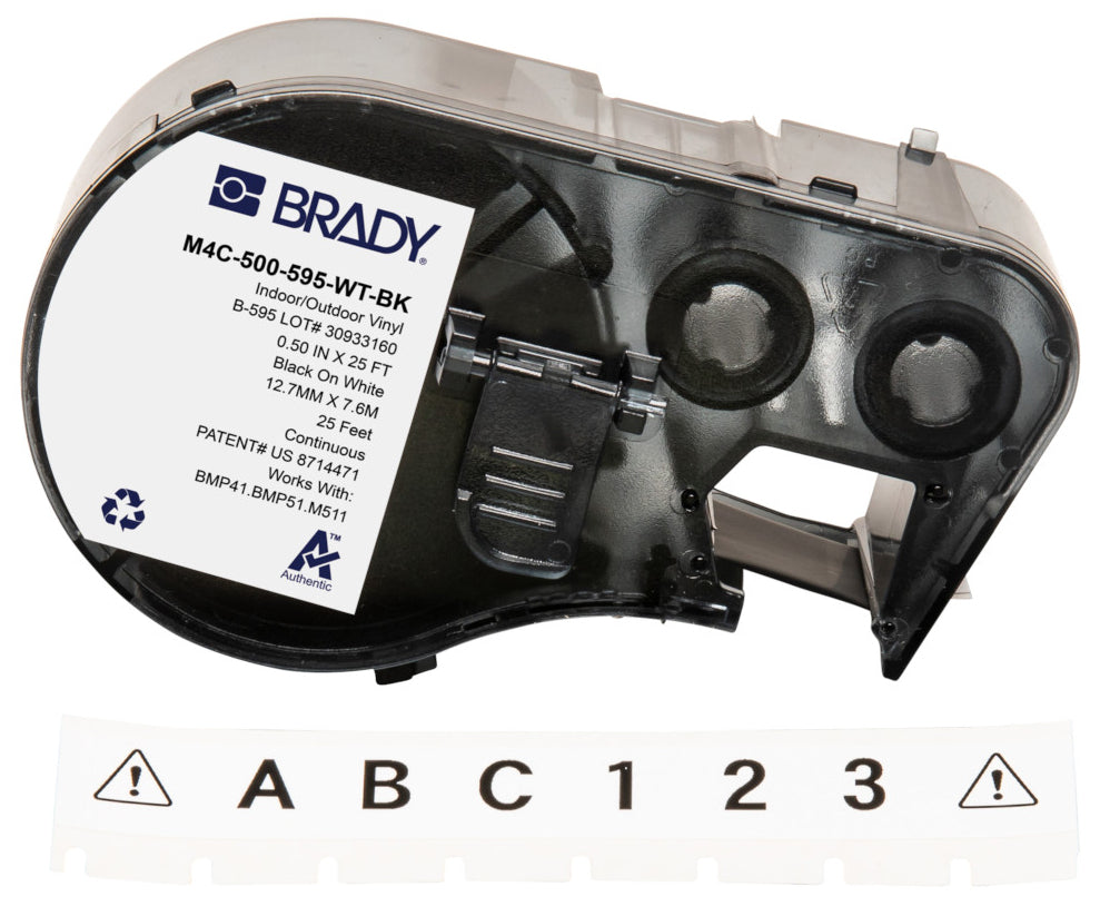Brady M4C-500-595 – Etiketten (Rolle) 12,7 mm – Vinyl – Thermotransfer – für Brady BMP/M-Serie