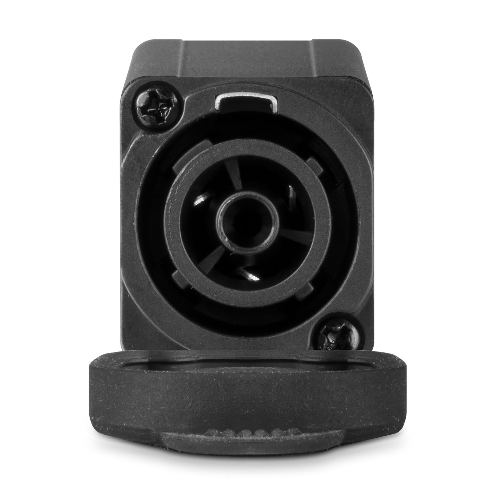 PD-Connex PSB20 Powercon Splitter IN zu TR Out – 20 A, Montagekupplung, IP65, Aluminium, Schwarz