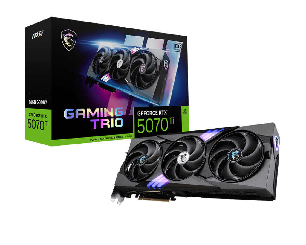 MSI GeForce RTX 5070 Ti 16G GAMING TRIO OC – PCIe Grafikkarte – 3×DisplayPort, 1×HDMI, PCIe 5.0, 1×16-polig