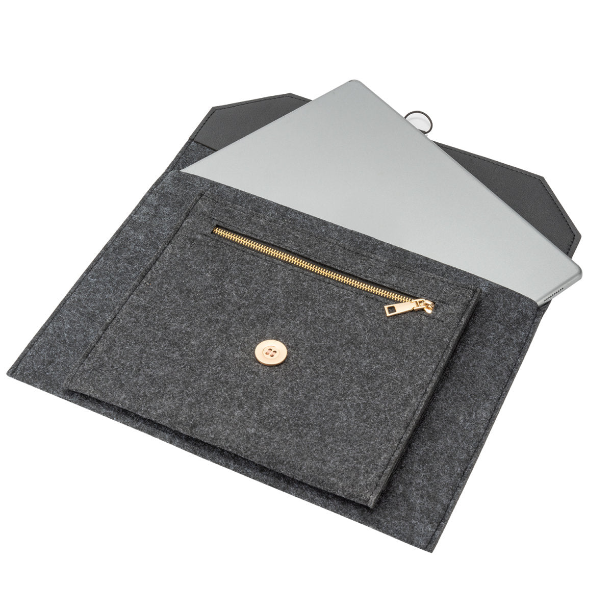 4smarts Notebook-Tasche bis 13" – 2 Fächer – Dunkelgrau
