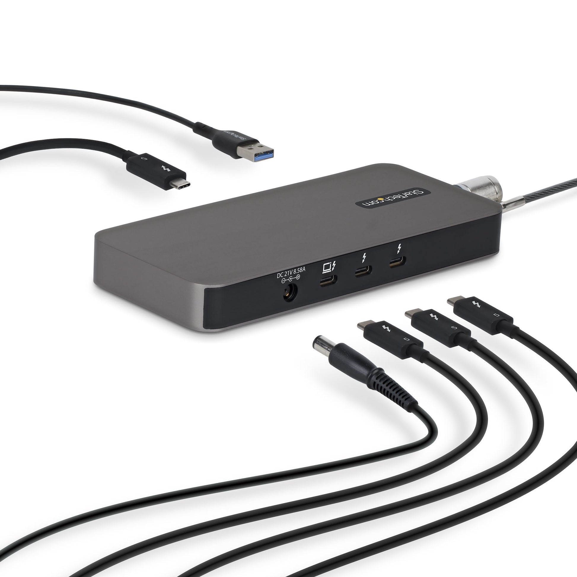 StarTech.com 303UE-TB5 Thunderbolt-Hub – Thunderbolt 5, 1× USB-A, 140 W PD, 3× TB5, für Windows/Mac